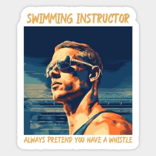 swim instructor, swim coach, swimming trainning, fun designs v3 Sticker